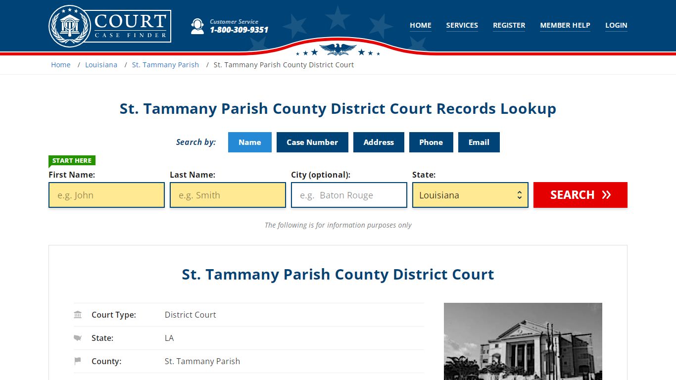 St. Tammany Parish County District Court Records Lookup